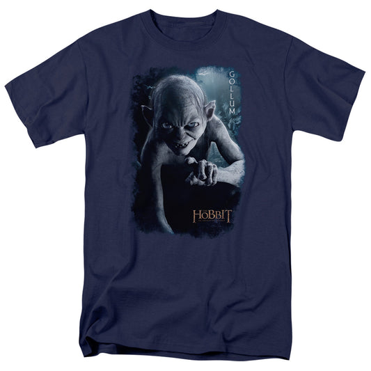 The Hobbit - Gollum Poster - Short Sleeve Adult 18/1 - Navy T-shirt
