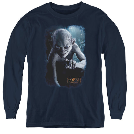 The Hobbit - Gollum Poster - Youth Long Sleeve Tee - Navy