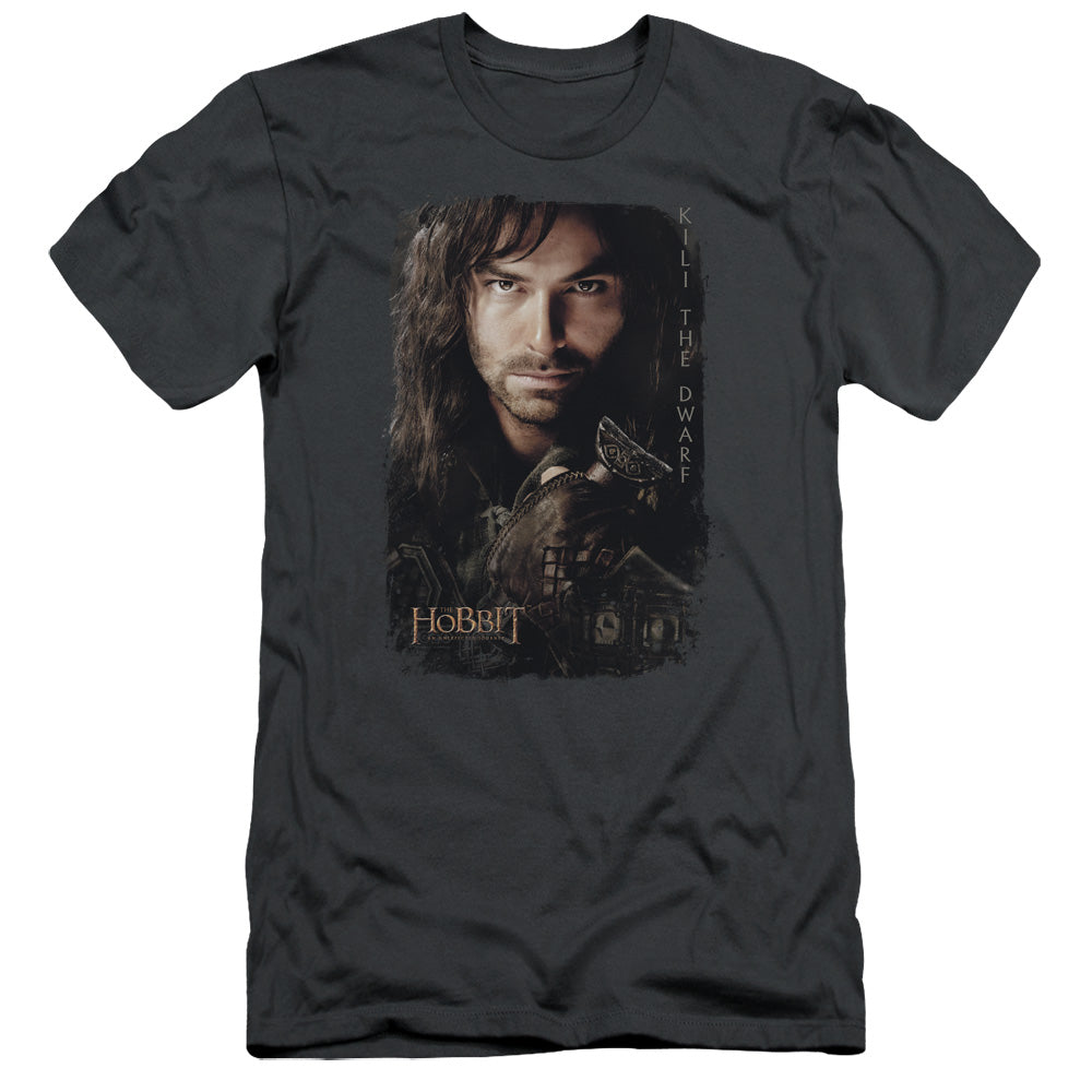 Hobbit - Kili Poster - Short Sleeve Adult 30/1 - Charcoal T-shirt