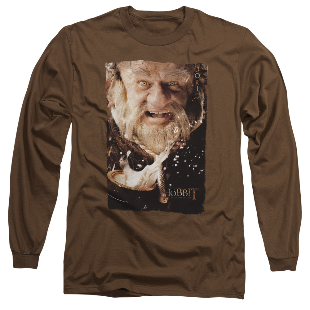 The Hobbit - Dori - Long Sleeve Adult 18/1 - Coffee T-shirt