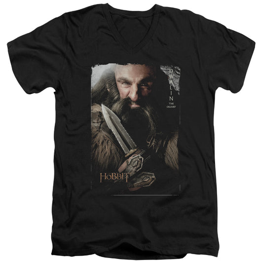 The Hobbit - Dwalin - Short Sleeve Adult V-neck - Black T-shirt