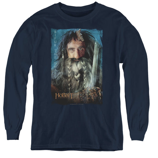 The Hobbit - Bifur - Youth Long Sleeve Tee - Navy