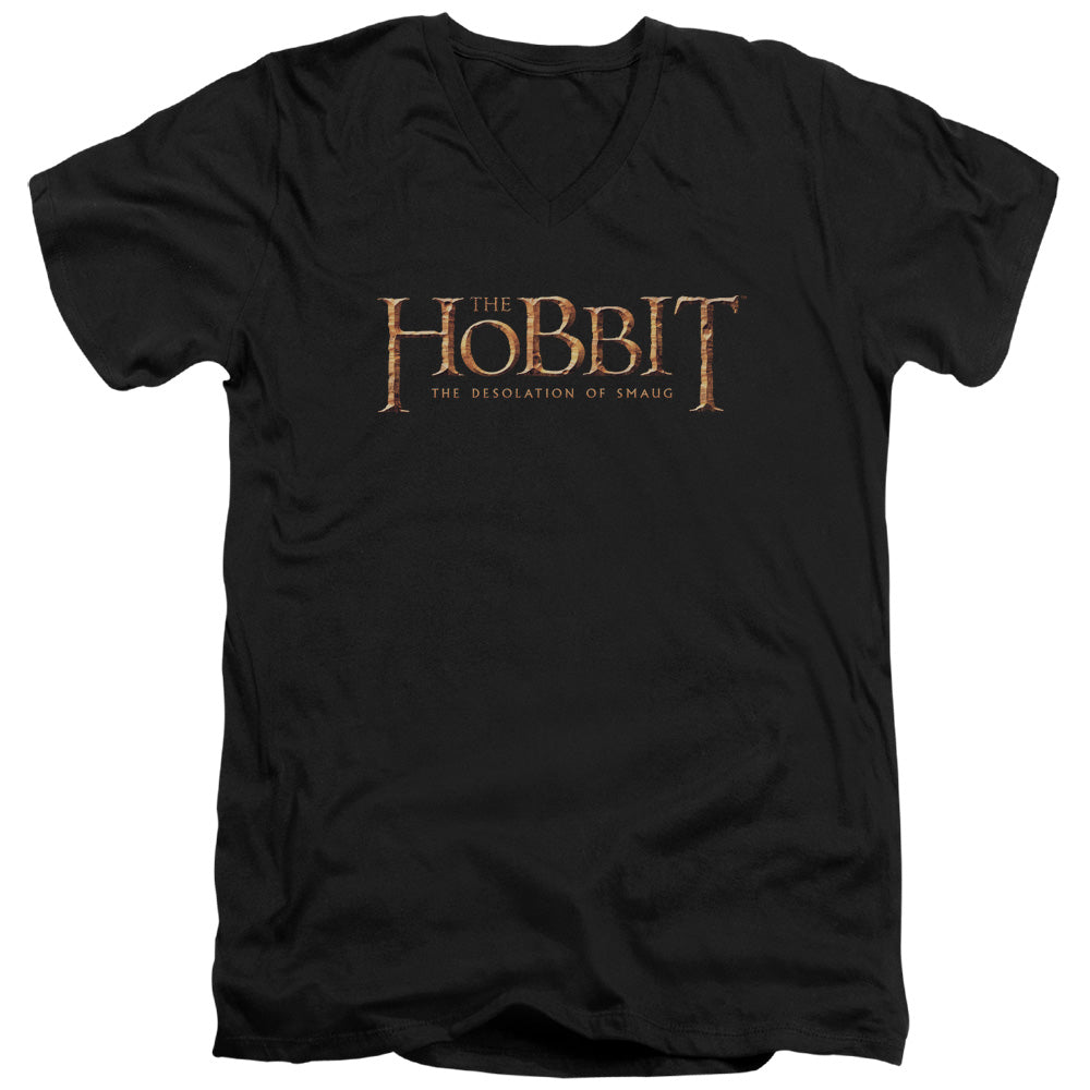 Hobbit - Logo - Short Sleeve Adult V-neck 30/1 - Black T-shirt
