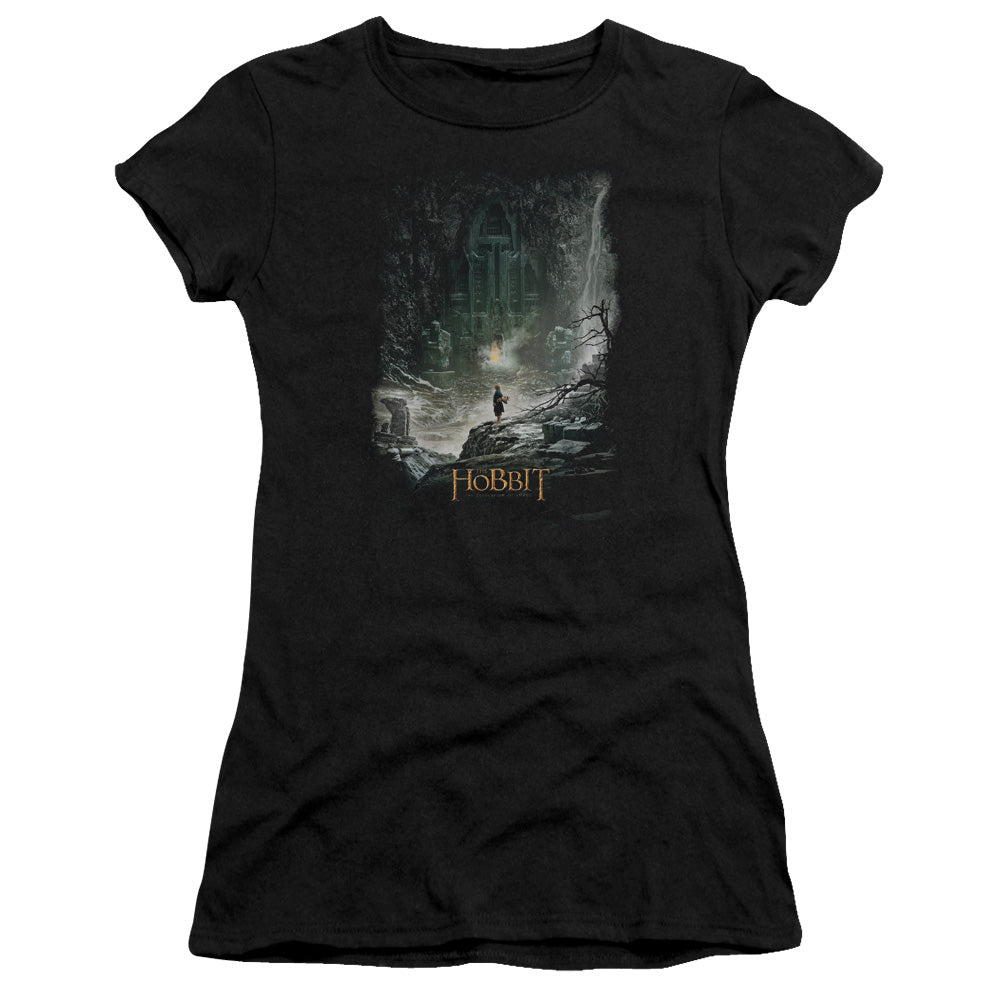 Hobbit - At Smaugs Door - Short Sleeve Junior Sheer - Black T-shirt