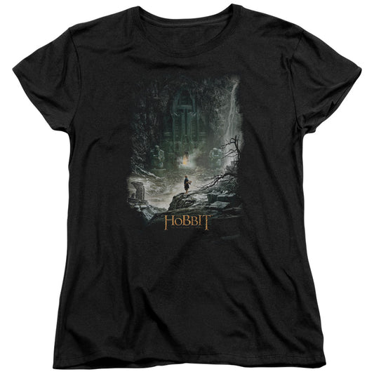 Hobbit - At Smaugs Door - Short Sleeve Womens Tee - Black T-shirt