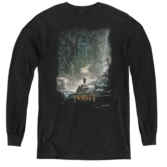 Hobbit - At Smaugs Door - Youth Long Sleeve Tee - Black