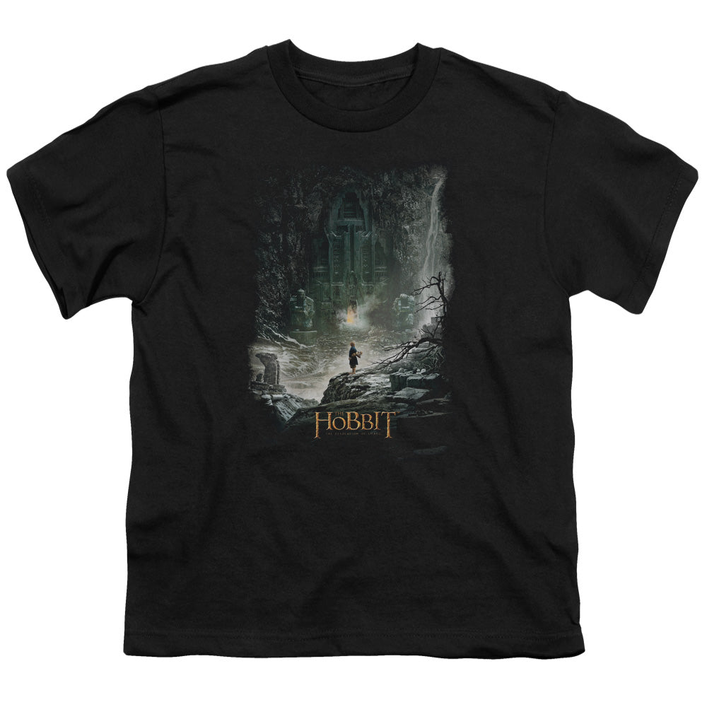 Hobbit - At Smaugs Door - Short Sleeve Youth 18/1 - Black T-shirt