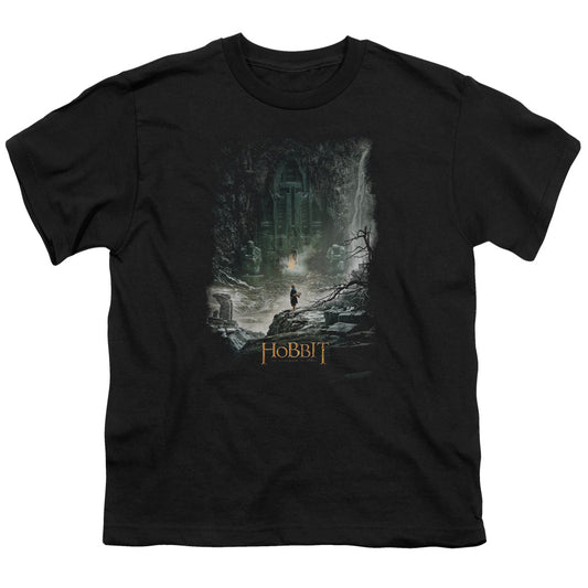Hobbit - At Smaugs Door - Short Sleeve Youth 18/1 - Black T-shirt