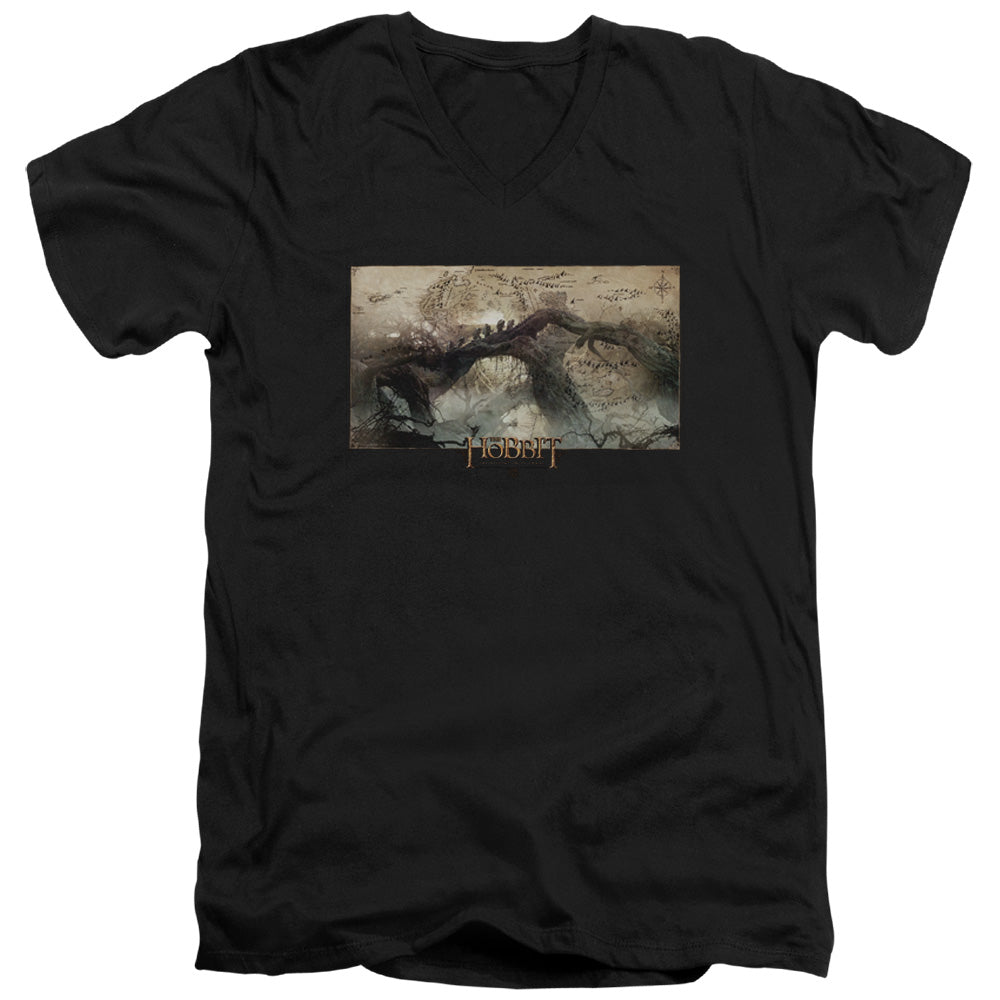 Hobbit - Epic Journey - Short Sleeve Adult V-neck 30/1 - Black T-shirt