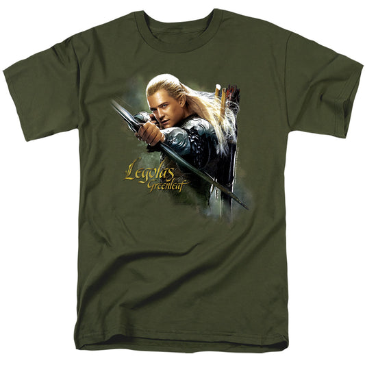 Hobbit - Legolas Greenleaf - Short Sleeve Adult 18/1 - Military Green T-shirt