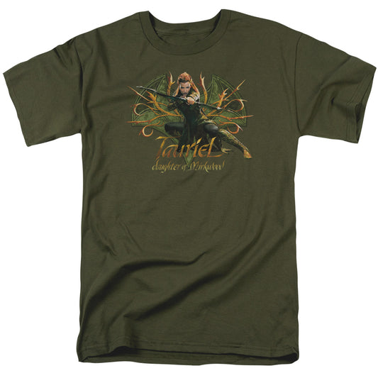 Hobbit - Tauriel - Short Sleeve Adult 18/1 - Military Green T-shirt