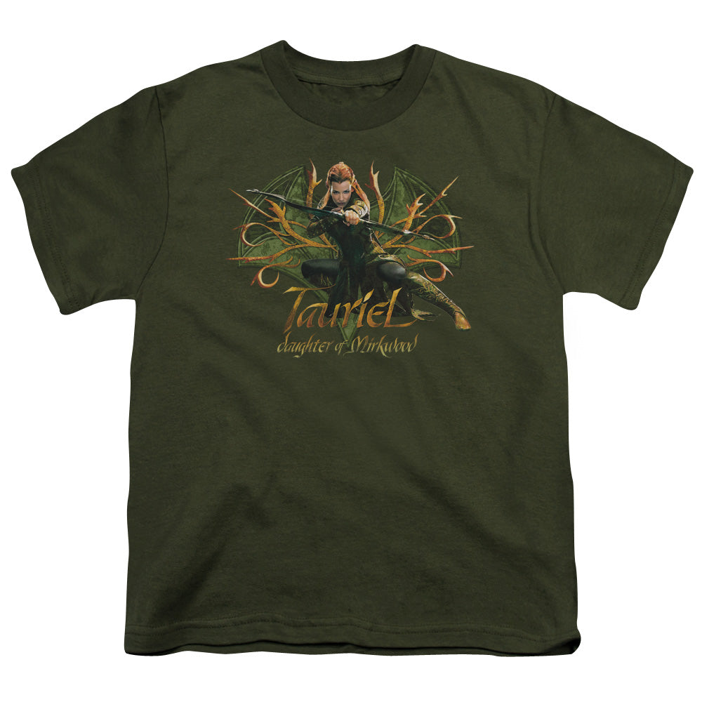 Hobbit - Tauriel - Short Sleeve Youth 18/1 - Military Green T-shirt