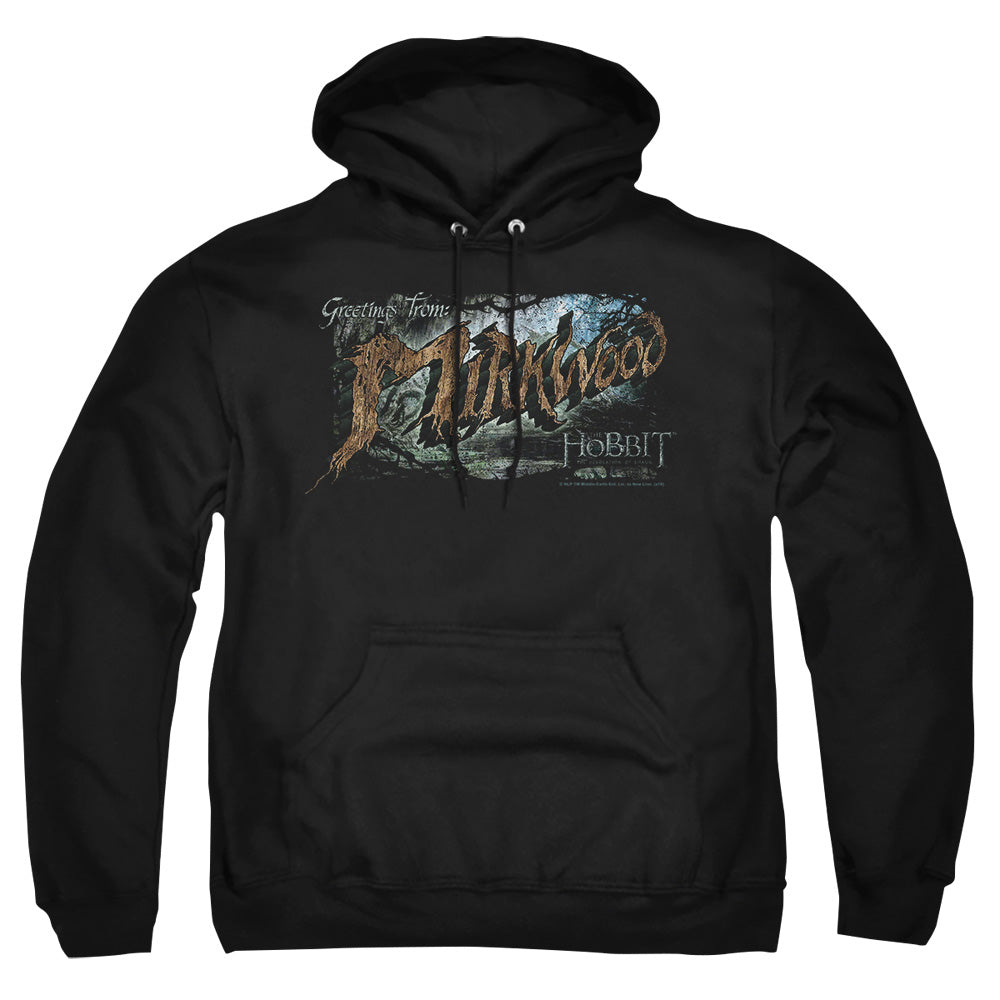 Hobbit - Greetings From Mirkwood - Adult Pull-over Hoodie - Black
