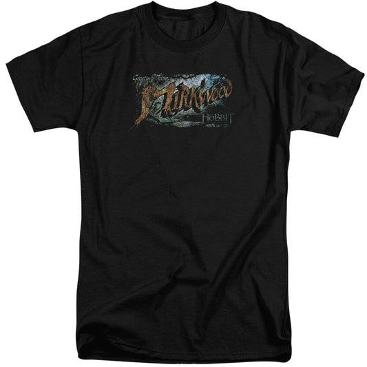 Hobbit - Greetings From Mirkwood - Short Sleeve Adult Tall - Black T-shirt