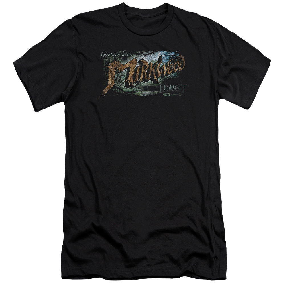 Hobbit - Greetings From Mirkwood-premuim Canvas Adult Slim Fit 30/1 - Black