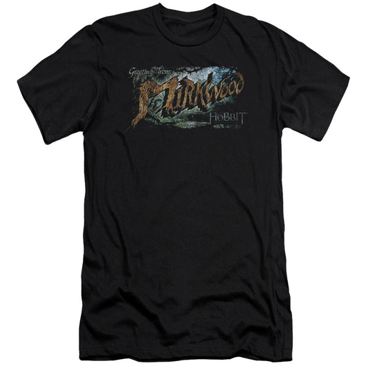 Hobbit - Greetings From Mirkwood - Short Sleeve Adult 30/1 - Black T-shirt