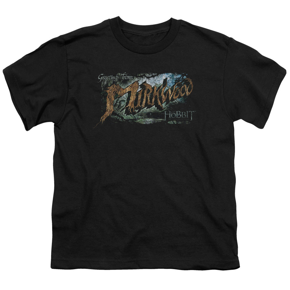 Hobbit - Greetings From Mirkwood - Short Sleeve Youth 18/1 - Black T-shirt