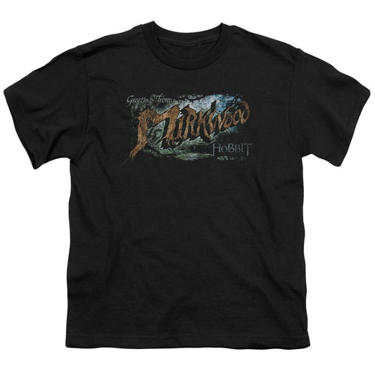 Hobbit - Greetings From Mirkwood - Short Sleeve Youth 18/1 - Black T-shirt