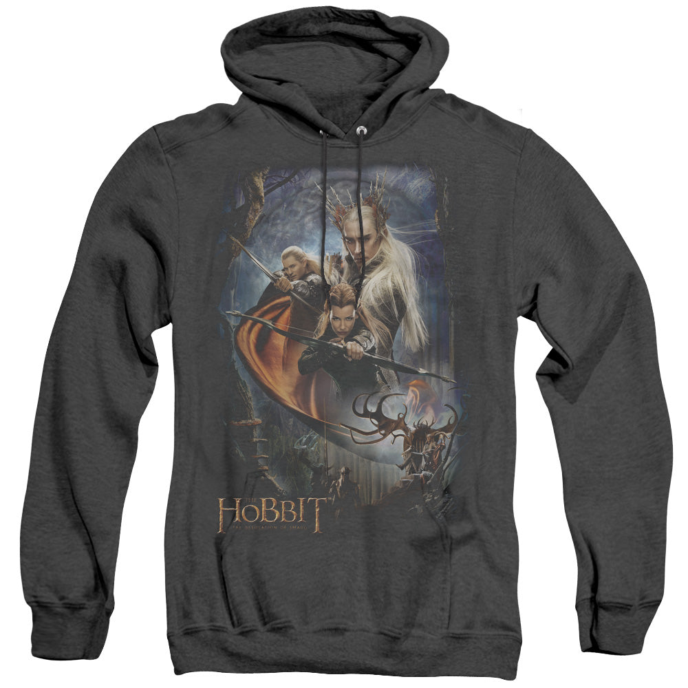 Hobbit - Thranduils Realm - Adult Heather Hoodie - Black