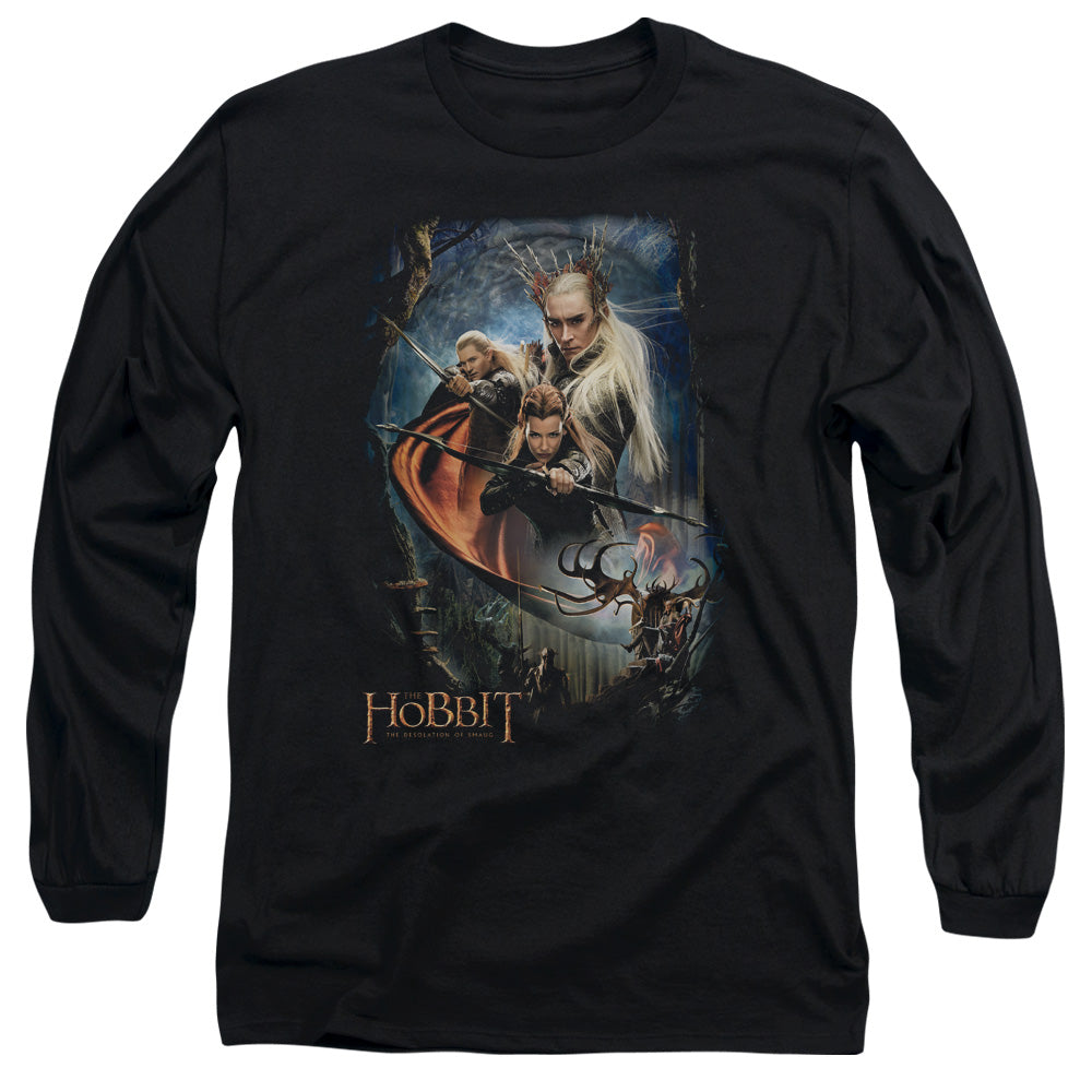 Hobbit - Thranduils Realm - Long Sleeve Adult 18/1 - Black T-shirt