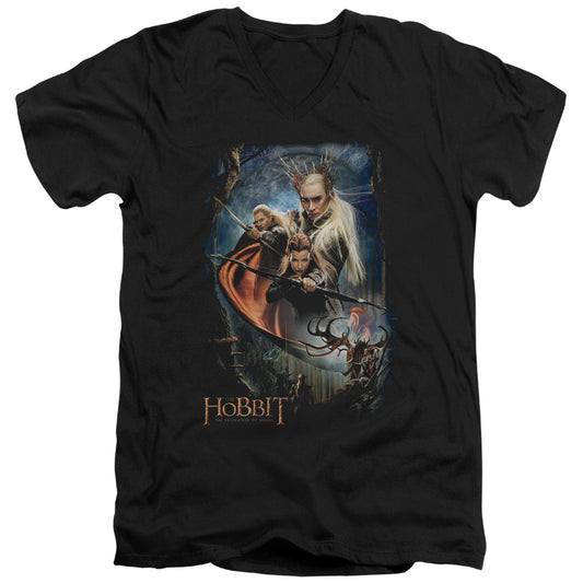Hobbit - Thranduils Realm - Short Sleeve Adult V-neck 30/1 - Black T-shirt
