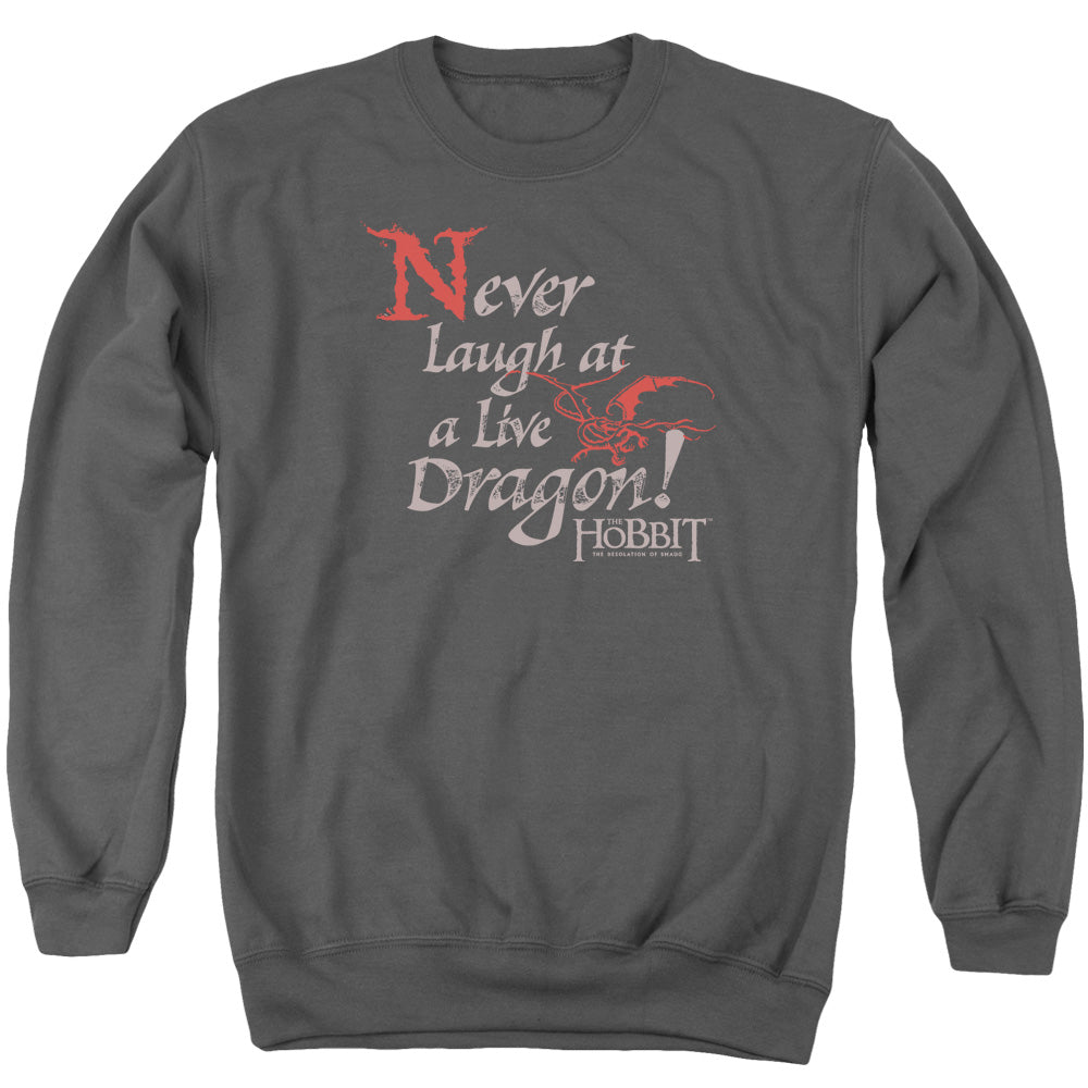 Hobbit - Never Laugh - Adult Crewneck Sweatshirt - Charcoal