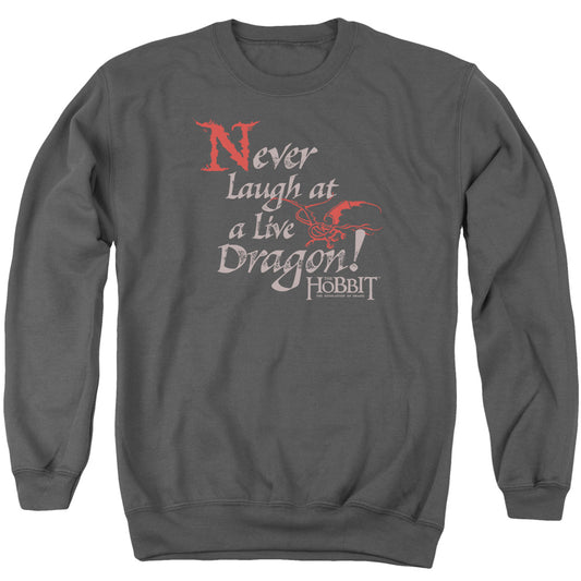 Hobbit - Never Laugh - Adult Crewneck Sweatshirt - Charcoal