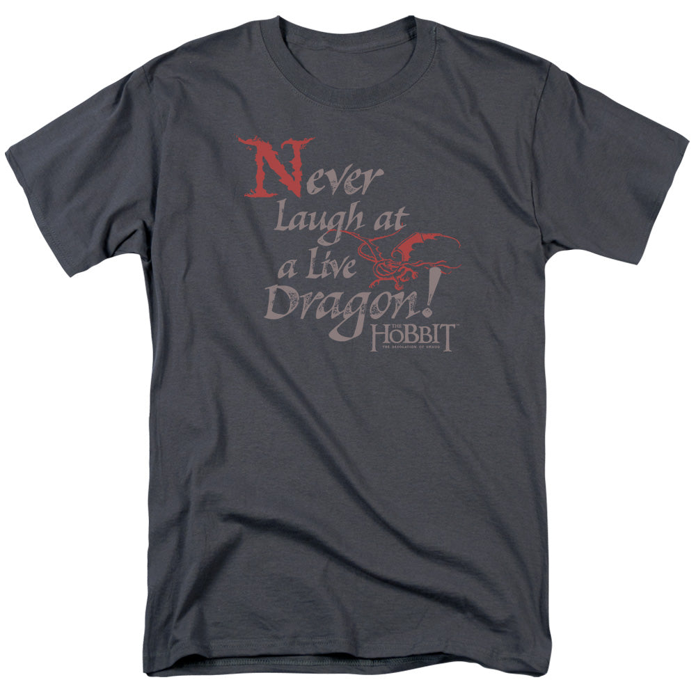 Hobbit - Never Laugh - Short Sleeve Adult 18/1 - Charcoal T-shirt