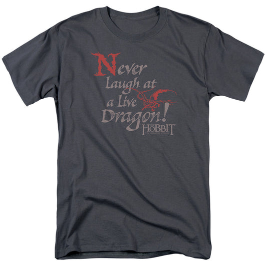 Hobbit - Never Laugh - Short Sleeve Adult 18/1 - Charcoal T-shirt
