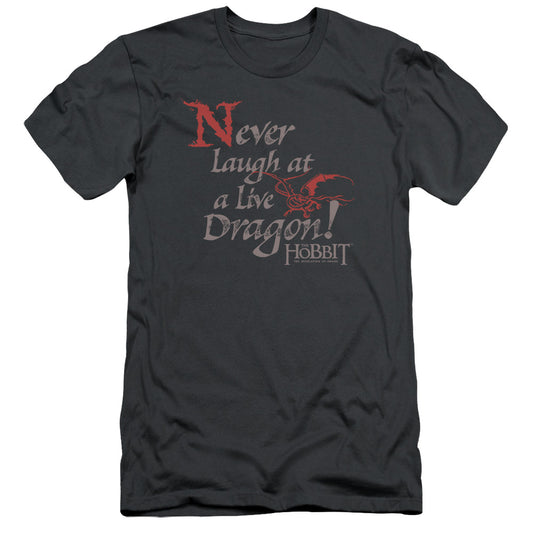 Hobbit - Never Laugh - Short Sleeve Adult 30/1 - Charcoal T-shirt
