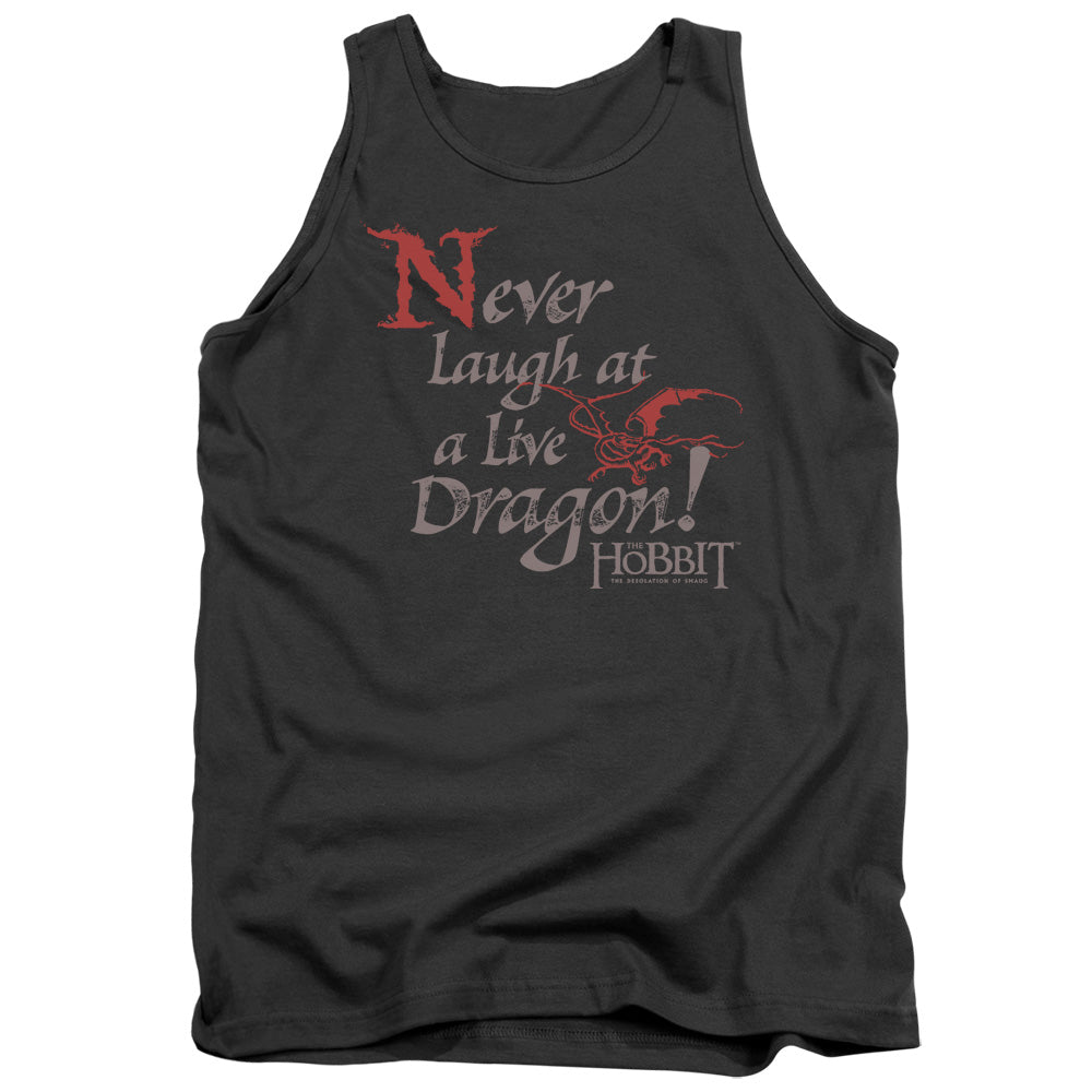 Hobbit - Never Laugh - Adult Tank - Charcoal