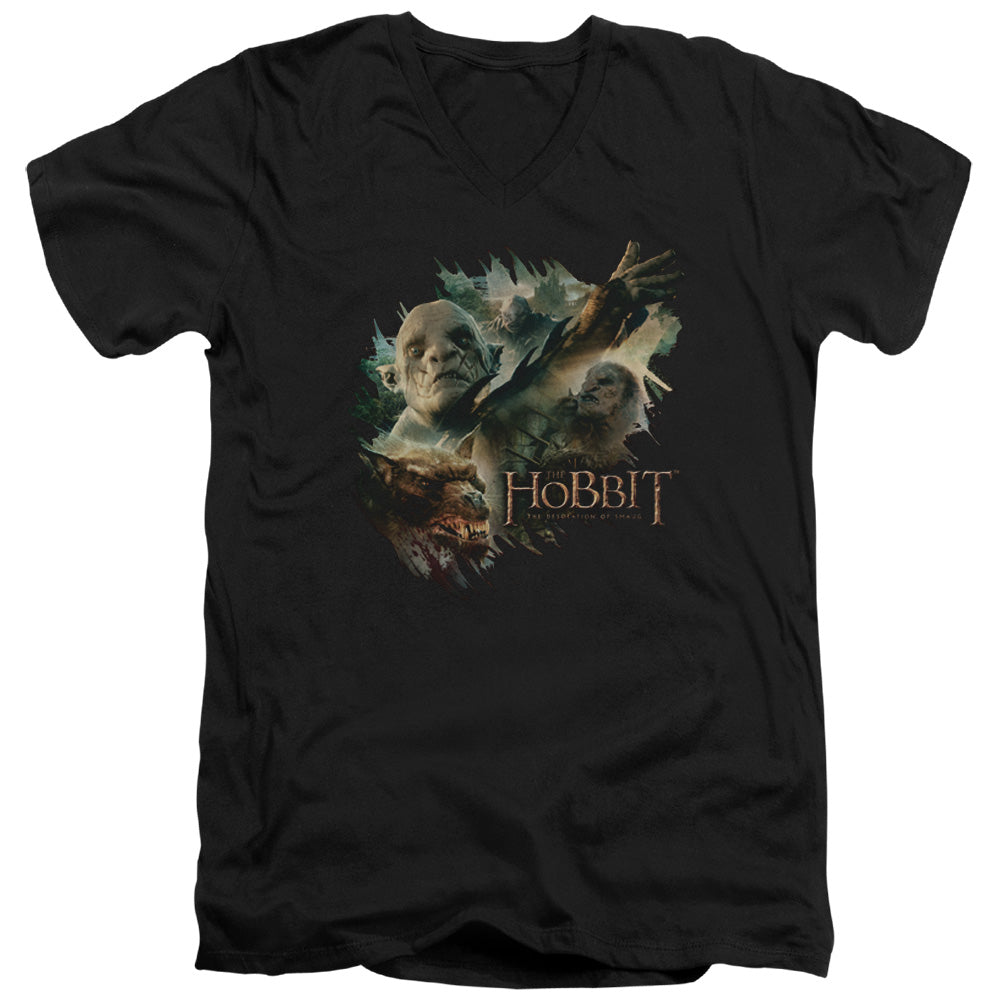 Hobbit - Baddies - Short Sleeve Adult V-neck 30/1 - Black T-shirt