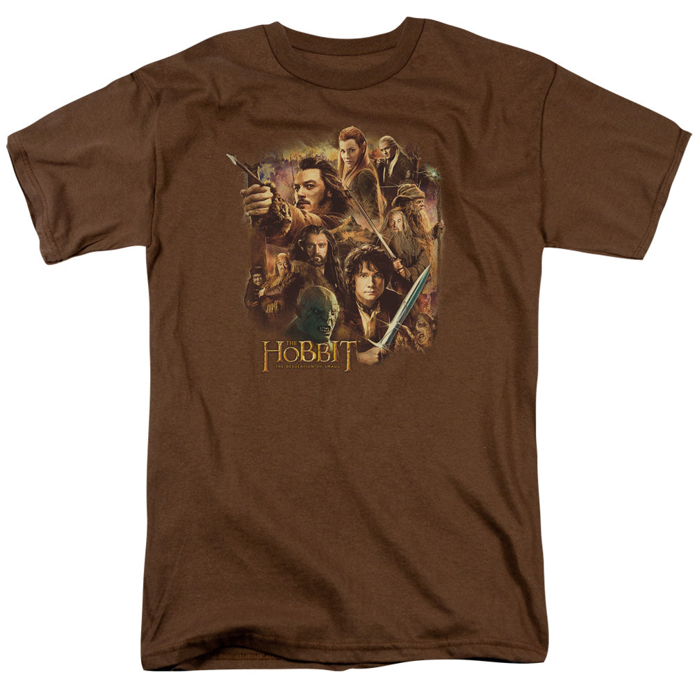 Hobbit - Middle Earth Group - Short Sleeve Adult 18/1 - Coffee T-shirt