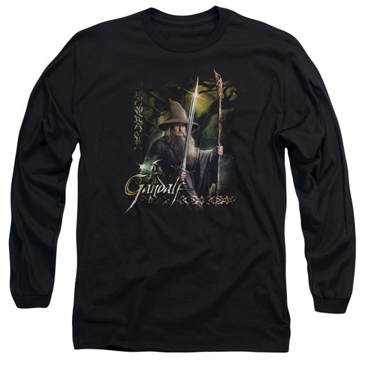 Hobbit - Sword And Staff - Long Sleeve Adult 18/1 - Black T-shirt
