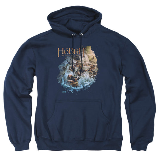 Hobbit - Barreling Down - Adult Pull-over Hoodie - Navy