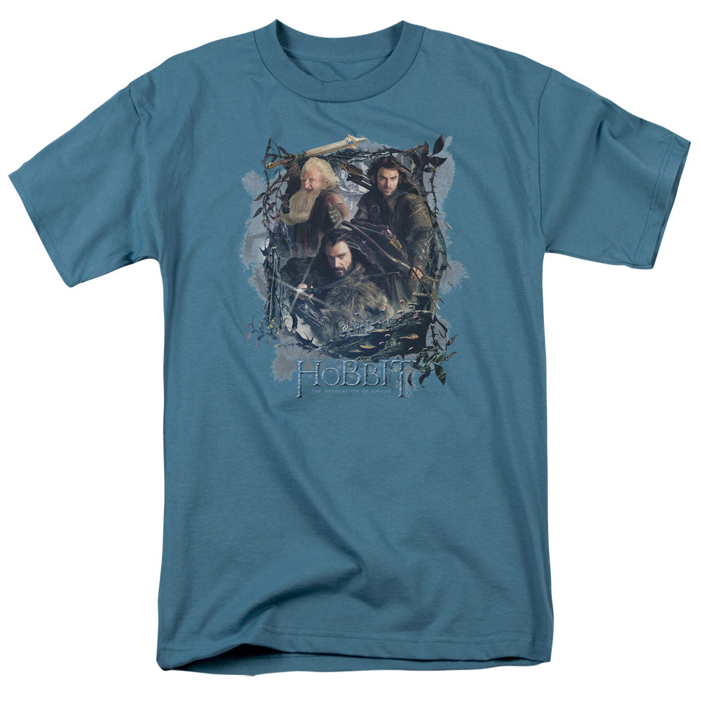 Hobbit - Three Dwarves - Short Sleeve Adult 18/1 - Slate T-shirt