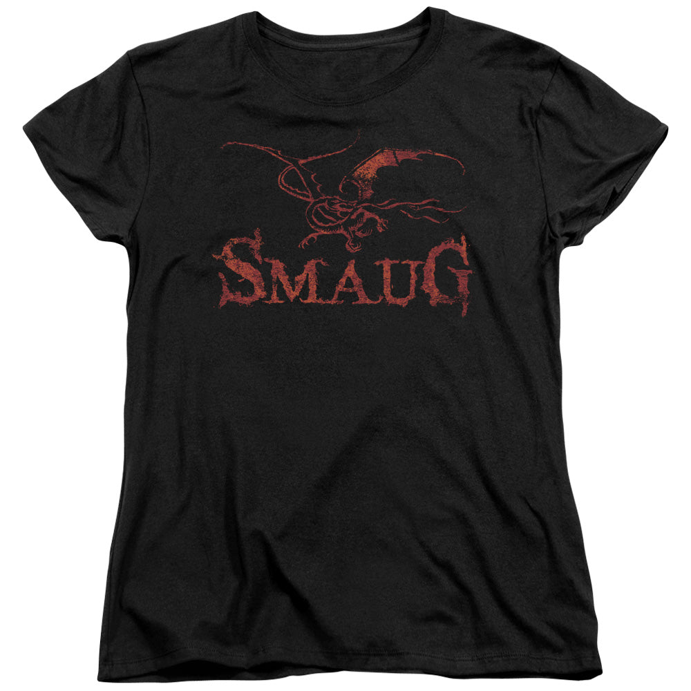 Hobbit - Dragon - Short Sleeve Womens Tee - Black T-shirt