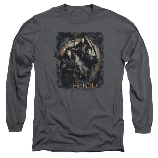 Hobbit - Weapons Drawn - Long Sleeve Adult 18/1 - Charcoal T-shirt