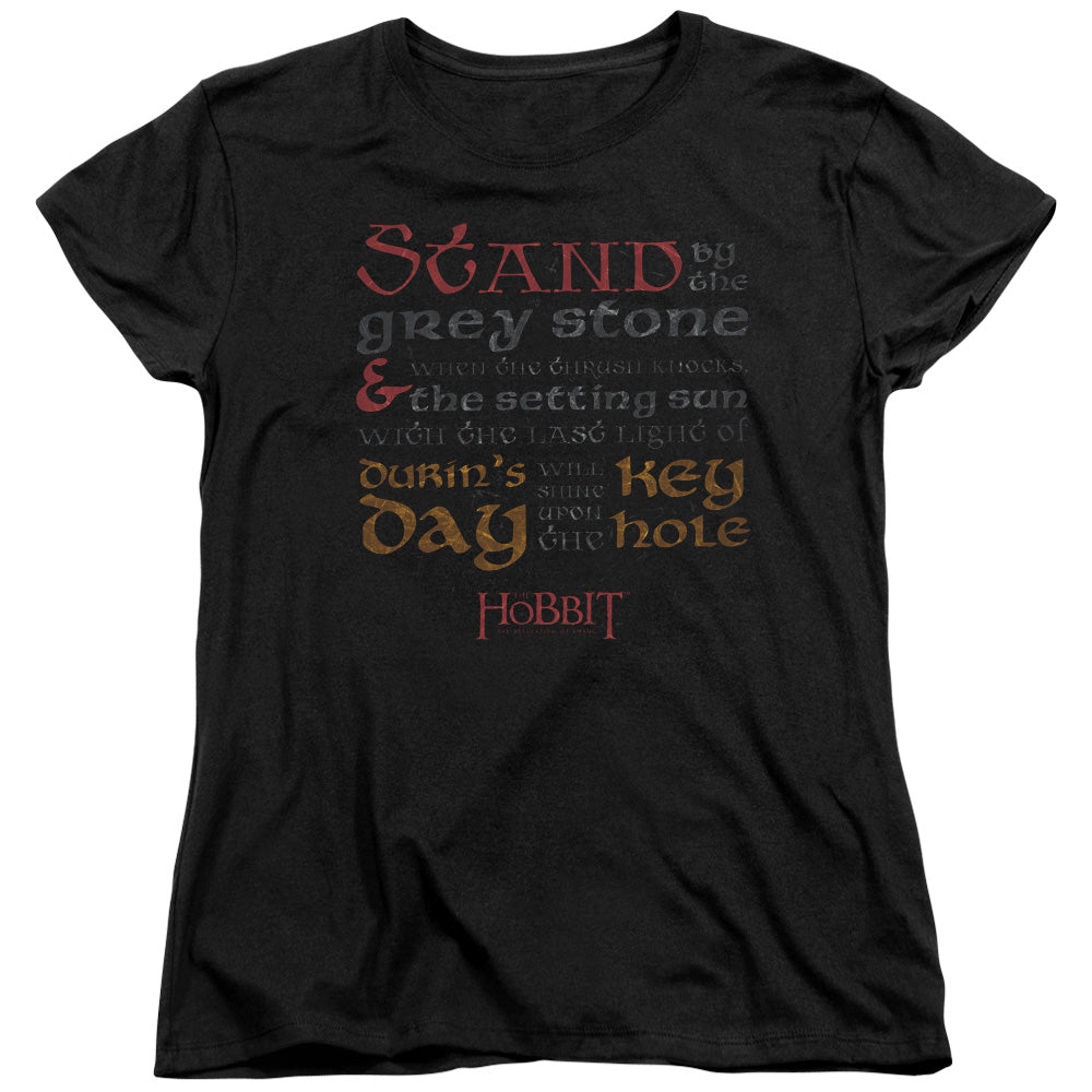 Hobbit - Keyhole - Short Sleeve Womens Tee - Black T-shirt