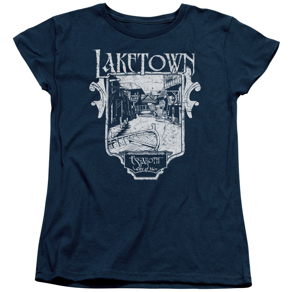 Hobbit - Laketown Simple - Short Sleeve Womens Tee - Navy T-shirt