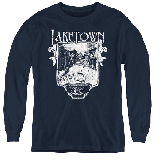 Hobbit - Laketown Simple - Youth Long Sleeve Tee - Navy