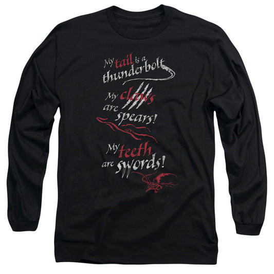 Hobbit - Tail Claws Teeth - Long Sleeve Adult 18/1 - Black T-shirt