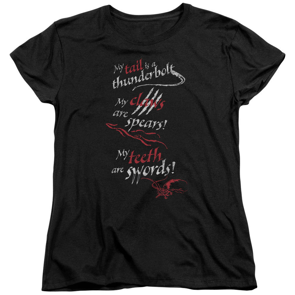 Hobbit - Tail Claws Teeth - Short Sleeve Womens Tee - Black T-shirt