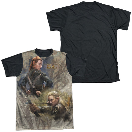 Hobbit - Elves - Short Sleeve Adult White Front Black Back   - White T-shirt