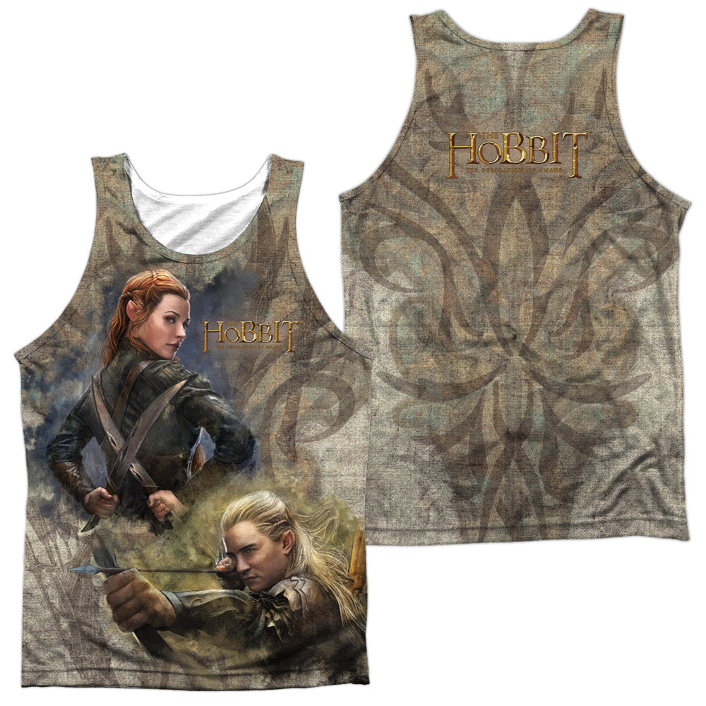 Hobbit - Elves (Front & Back Print) - Adult 100% Poly Tank Top - White