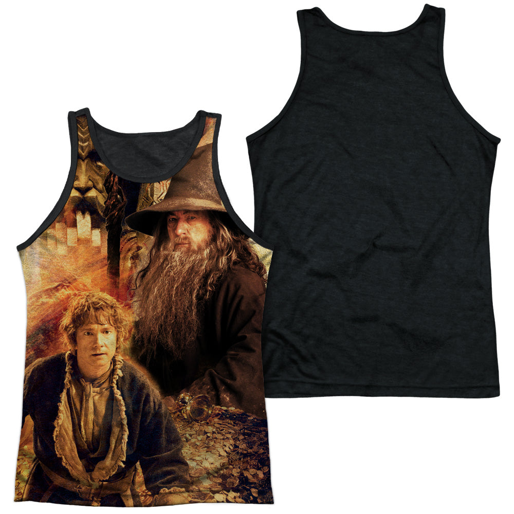 Hobbit - Bilbo And Gandalf - Adult Poly Tank Top Black Back - White