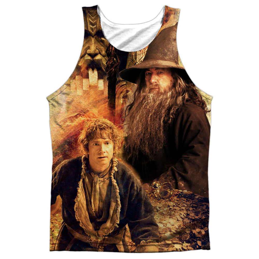 Hobbit - Bilbo And Gandalf - Adult 100% Poly Tank Top - White