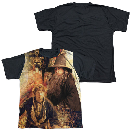 Hobbit - Bilbo And Gandalf - Short Sleeve Youth White Front Black Back   - White T-shirt
