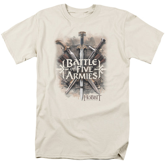 Hobbit - Battle Of Armies - Short Sleeve Adult 18/1 - Cream T-shirt