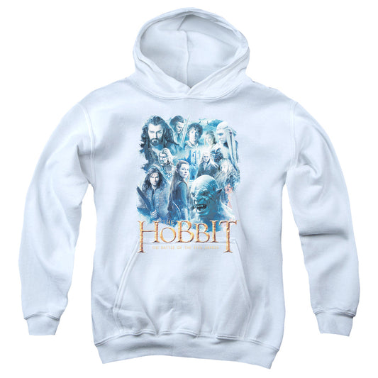 Hobbit Main Characters-youth Pull-over Hoodie - White